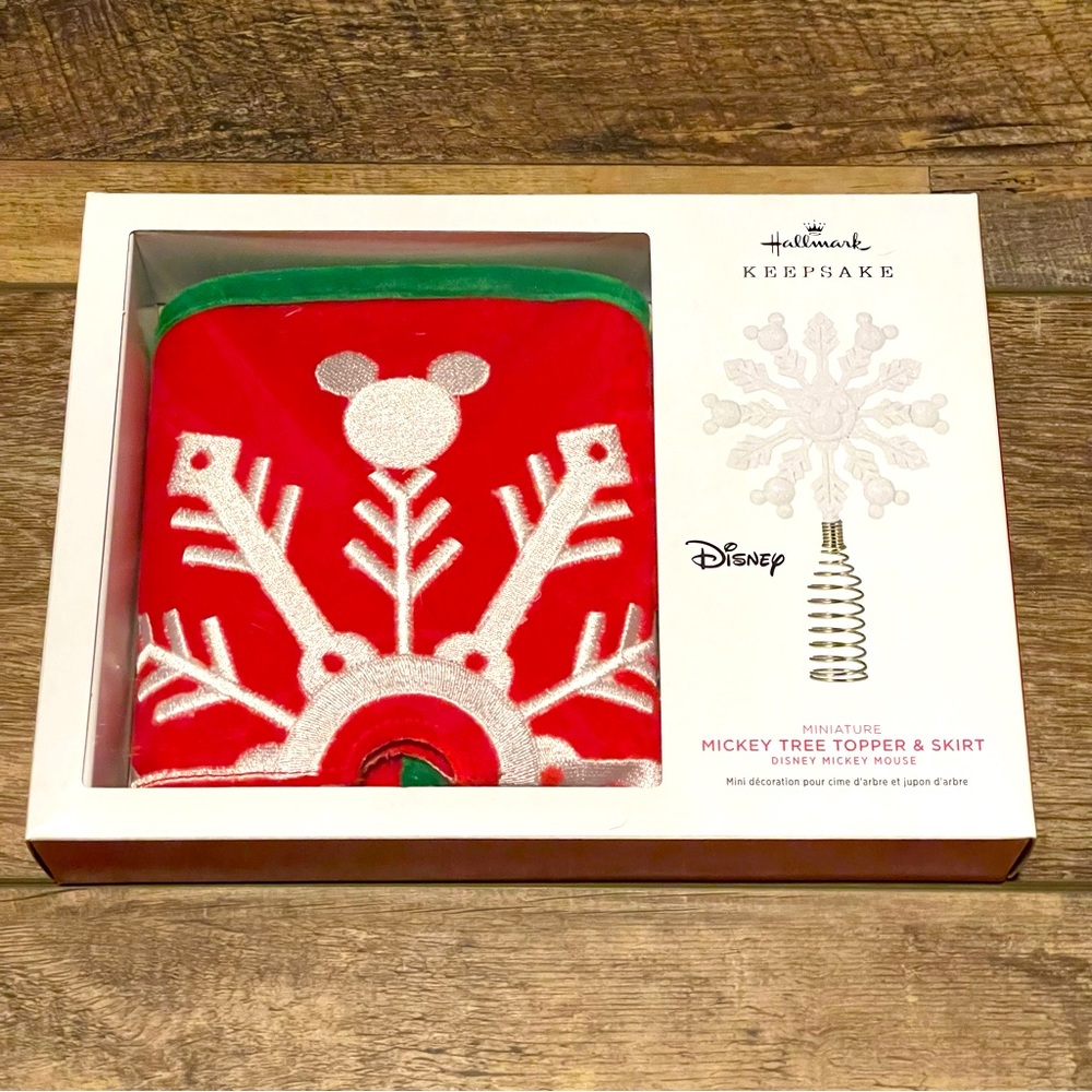 Hallmark Disney Mickey Tree Topper & Skirt New